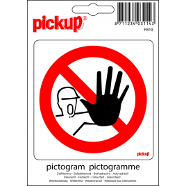 Pictogramme adhésif en vinyle accès interdit aux personnes non autorisées 10 x 10 cm