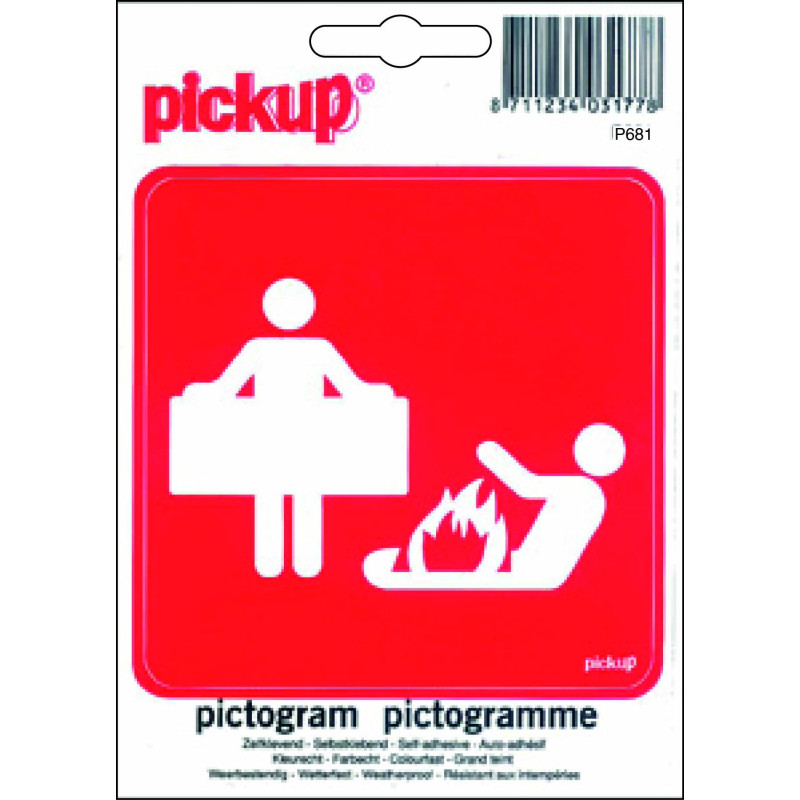 Pictogramme adhésif en vinyle couverture anti-feu 10 x 10 cm