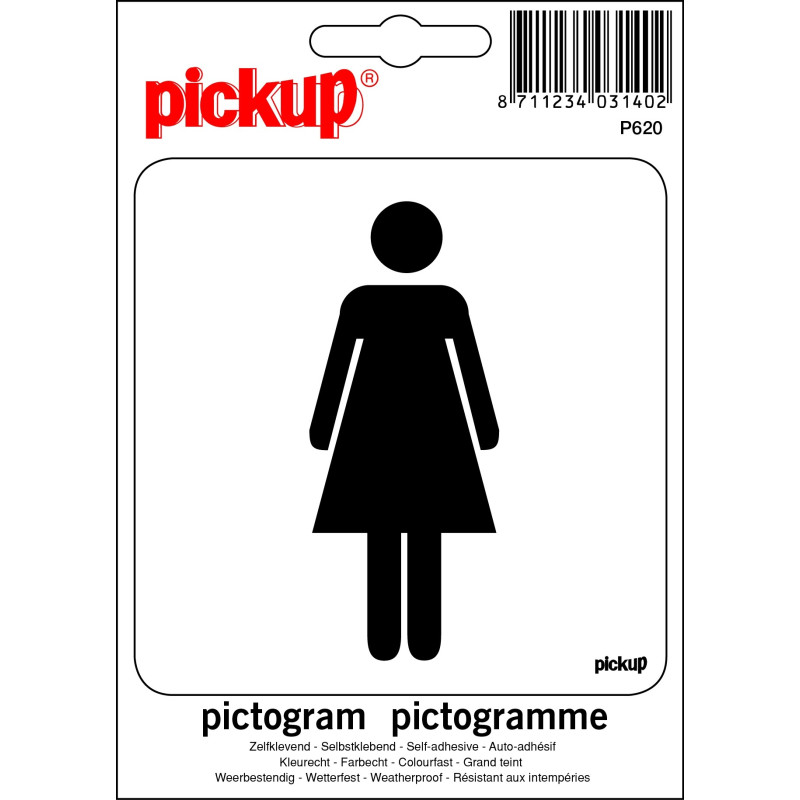 Pictogramme adhésif en vinyle dames 10 x 10 cm