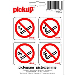 Pictogramme Défense de Fumer – Lot de 4 Vinyles Adhésifs | PICKUP