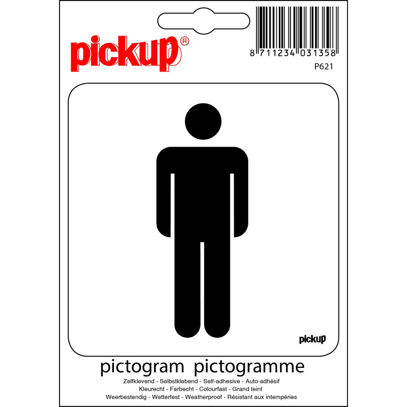 Pictogramme adhésif en vinyle hommes 10 x 10 cm