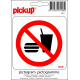 Pictogramme adhésif en vinyle interdiction de manger et boire 10 x 10 cm