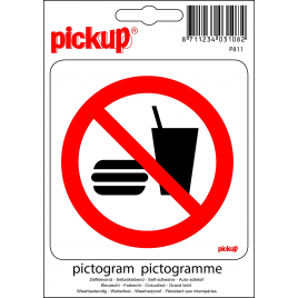 Pictogramme adhésif en vinyle interdiction de manger et boire 10 x 10 cm