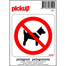 Pictogramme adhésif en vinyle interdit aux chiens 10 x 10 cm