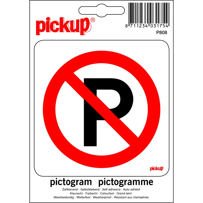 Pictogramme adhésif en vinyle parking interdit 10 x 10 cm