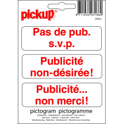 Pictogramme Vinyle Pas de Pub – Signalisation Efficace | PICKUP