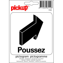 Pictogramme Poussez Vinyle 10x10cm – Signalisation Claire | PICKUP