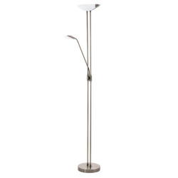 Lampadaire LED Baya laiton 20 W avec liseuse 2,5 W EGLO