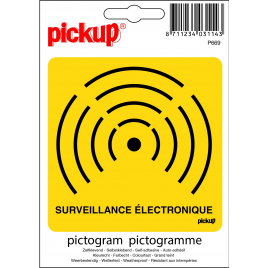 Pictogramme adhésif en vinyle surveillance électronique 10 x 10 cm