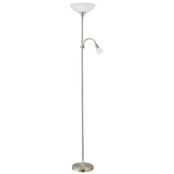 Lampadaire Up 2 nickel mat E27 100 W avec liseuse E14 40 W EGLO