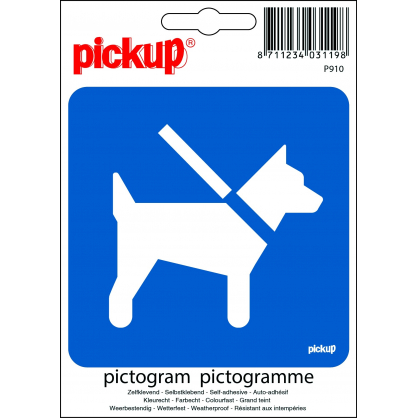 Pictogramme adhésif en vinyle tenir les chiens en laisse 10 x 10 cm