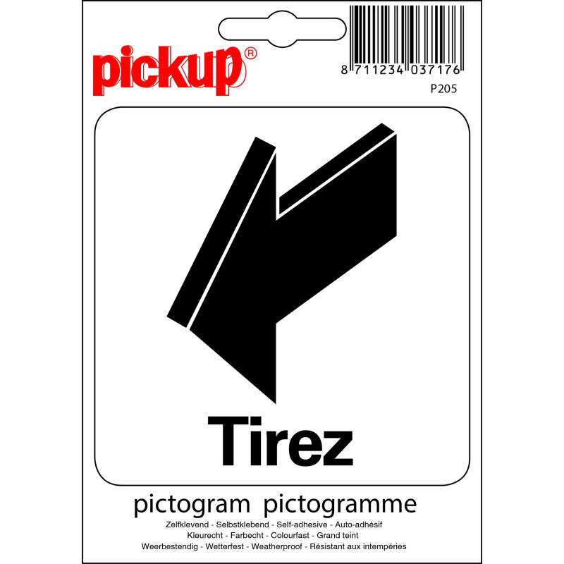 Pictogramme adhésif en vinyle tirez 10 x 10 cm