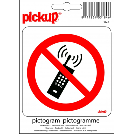 Pictogramme adhésif en vinyle téléphone interdit 10 x 10 cm