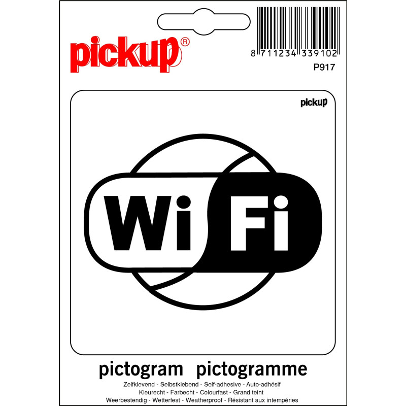 Pictogramme adhésif en vinyle wifi 10 x 10 cm