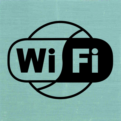 Plaque adhésive wifi 8 x 8 cm