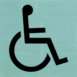 Plaque adhésive accessible aux personnes handicapées 8 x 8 cm