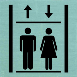 Plaque adhésive ascenseur 8x8cm – Signalisation claire | PICKUP