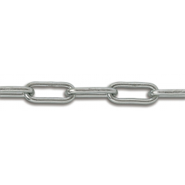 Chaine droite soudée avec maille longue en acier zingué Ø 2,5 mm au mètre CHAPUIS