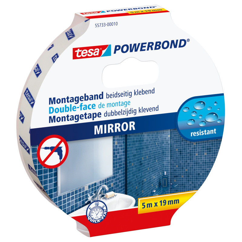 Double-face de montage Mirror Powerbond 5 m x 19 mm TESA