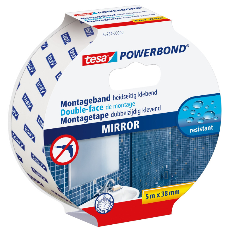 Double-face de montage Mirror Powerbond 5 m x 38 mm TESA