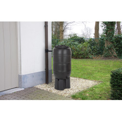 Tonneau à eau de pluie 210 L noir PRACTO GARDEN