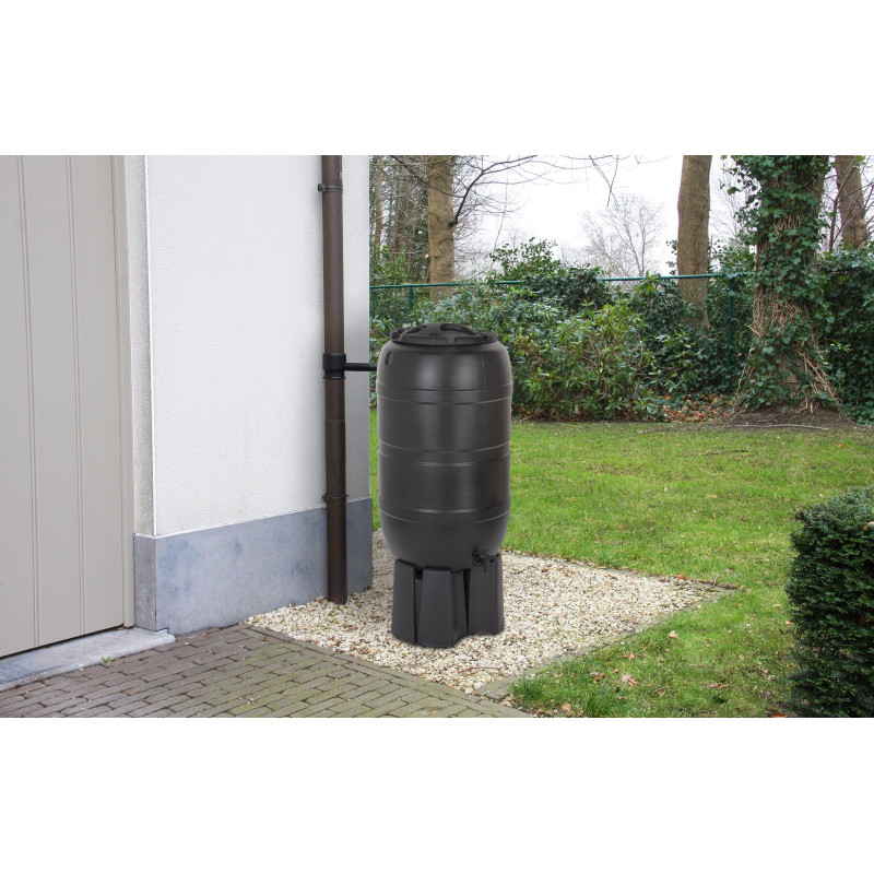 Tonneau à eau de pluie 210 L noir PRACTO GARDEN