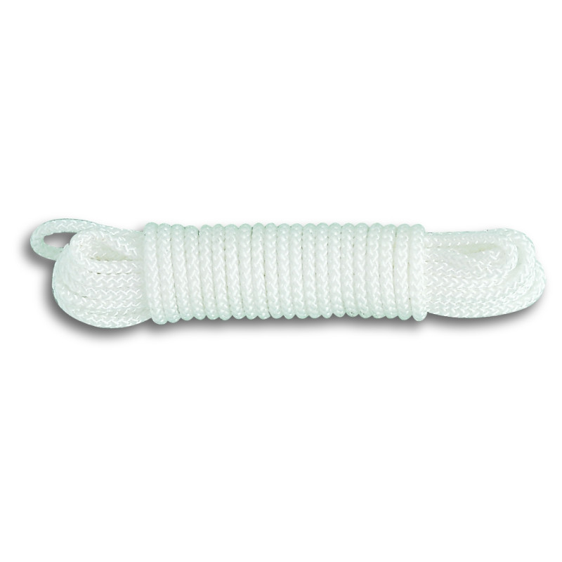 Corde à linge polypropylène + tendeur - Ø 2,7 mm - Longueur 20 m - Blanc