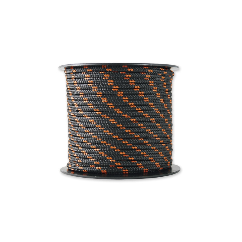 Corde en polyester et polyamide noire et orange Ø 3 mm 25 m CHAPUIS