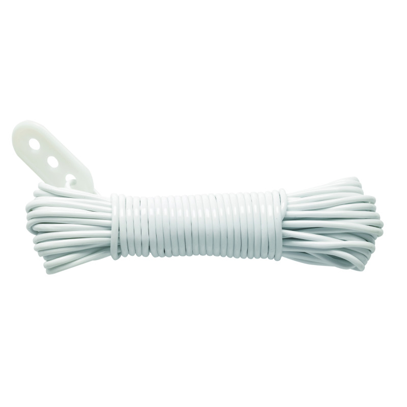 Corde à linge en polypropylène avec tendeur blanche Ø 2,6 mm 20 m CHAPUIS