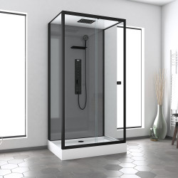 Cabine de douche Trendy rectangle 80 x 110 x 215 cm AURLANE Cabine de douche Trendy rectangle 80 x 110 x 215 cm AURLANE
