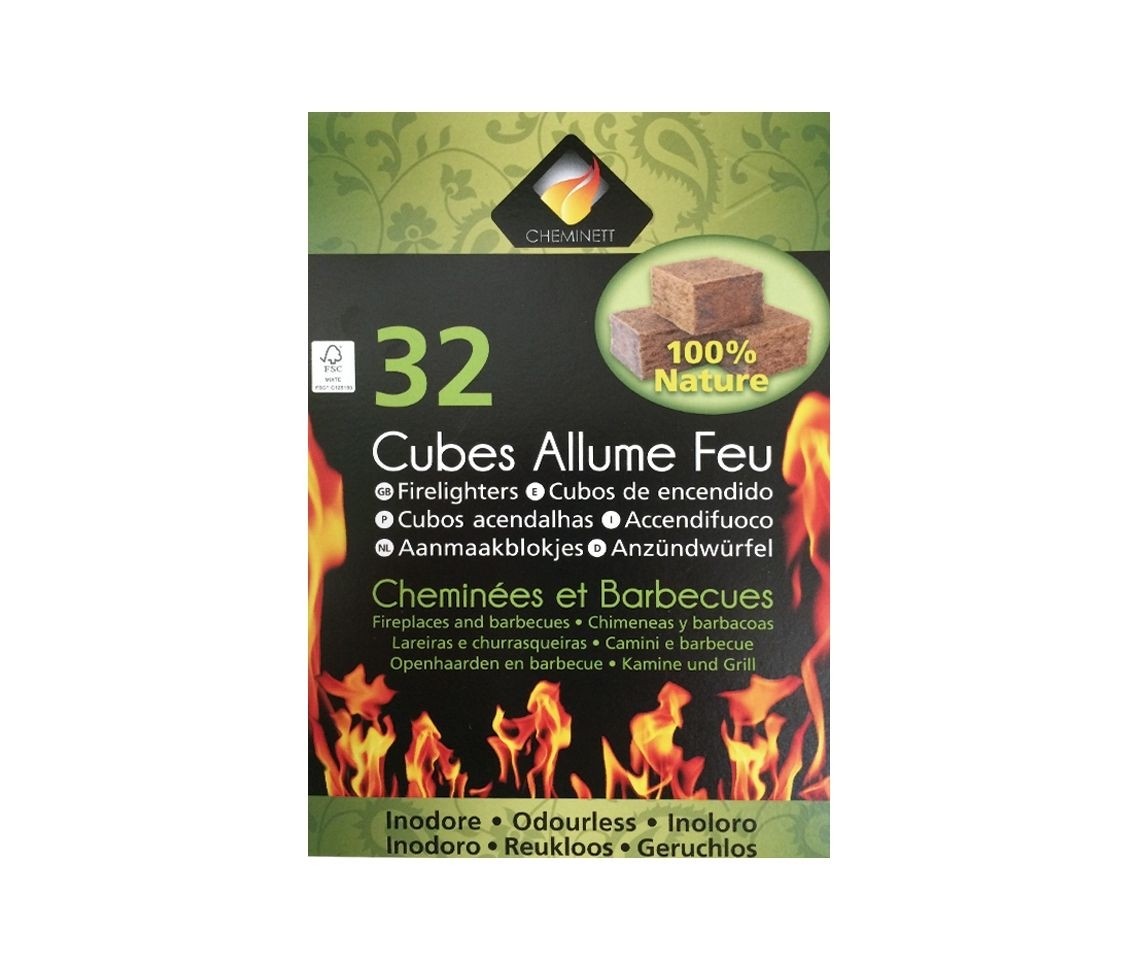 72 Cubes Allume-feu 100% Naturel - PYROFEU - Mr.Bricolage