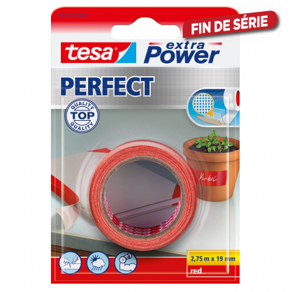 Adhésif Perfect Extra Power rouge 2,75 m x 19 mm TESA
