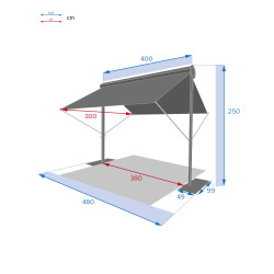 Store de terrasse Salsa 4 x 3 x 2,5 m