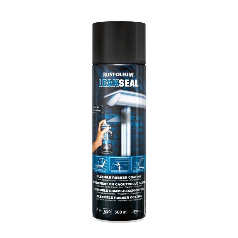 Revêtement en caoutchouc souple Leakseal noire 0,5 L RUST-OLEUM