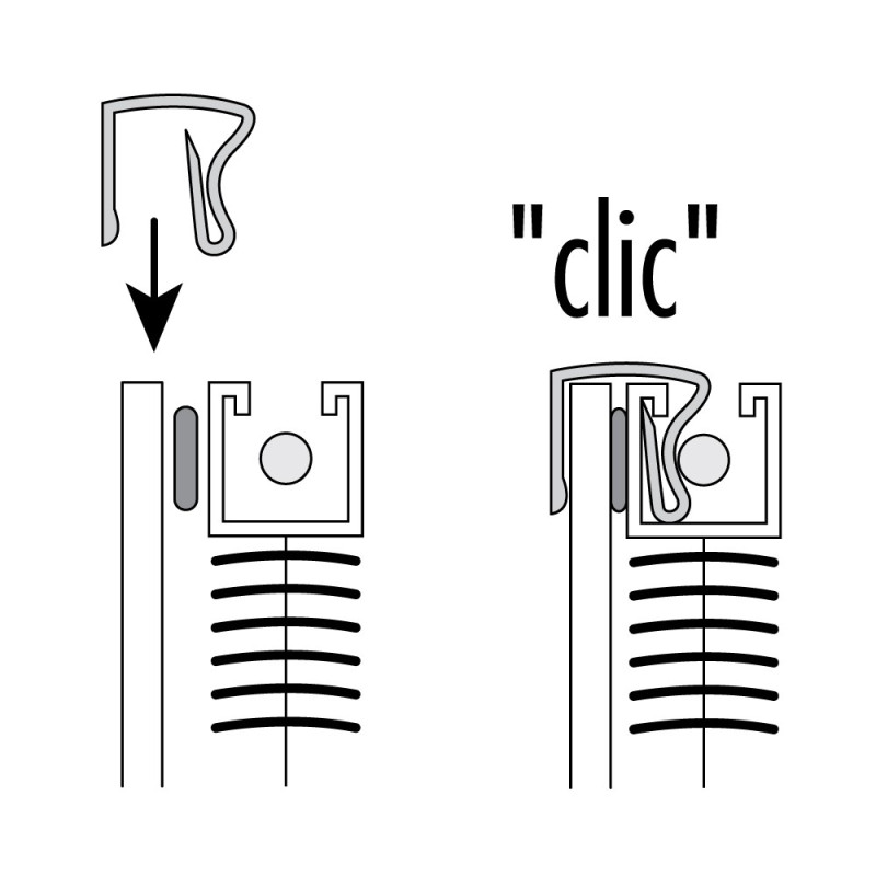 Fixation store Magic Clic V5 PVC – Installation facile | INVENTIV