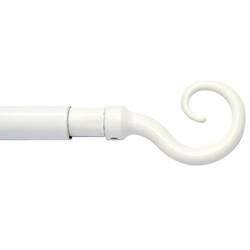 Tringle pour voilage Ø 10 mm extensible avec embout Cross blanc brillant 40 à 65 cm MOBOIS