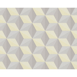 Intissé Géométrique gris jaune 53 cm