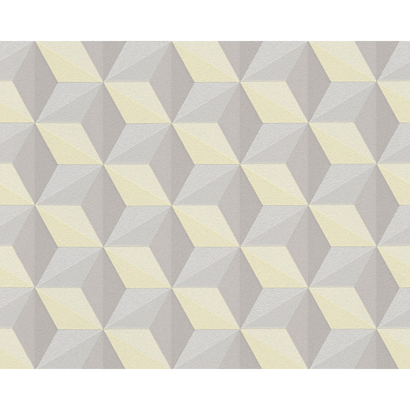 Intissé Géométrique gris jaune 53 cm