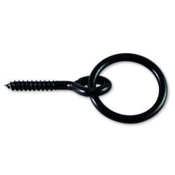 Anneau d'écurie à vis noir Ø 50x50mm – Fixation Robuste | CHAPUIS