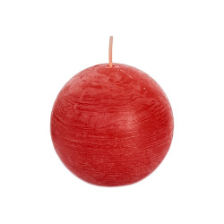 Bougie rustique Boule rouge Ø 8 cm – Ambiance chaleureuse | SPAAS