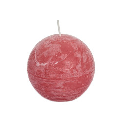 Bougie rustique Boule rose Ø 8 cm – Ambiance chaleureuse | SPAAS