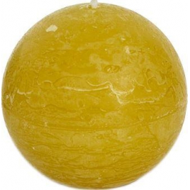 Bougie rustique Boule jaune automne Ø 8 cm