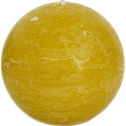 Bougie Rustique Boule Jaune Automne Ø 8 cm – Ambiance Chaleureuse | SPAAS