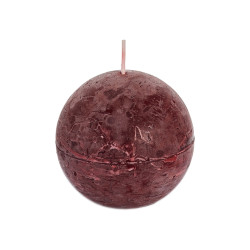 Bougie rustique Boule Bordeaux Ø 8 cm – Ambiance Chaleureuse | SPAAS