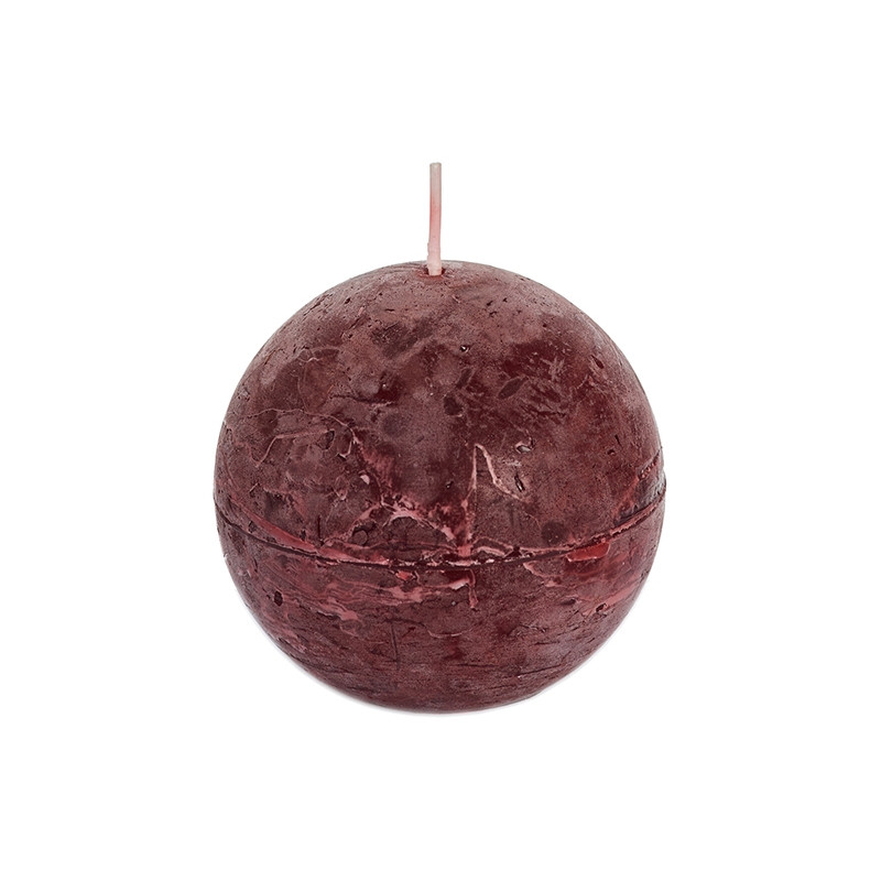 Bougie rustique Boule bordeaux Ø 8 cm