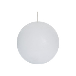 Bougie rustique Boule blanche Ø 8 cm – Ambiance chaleureuse | SPAAS