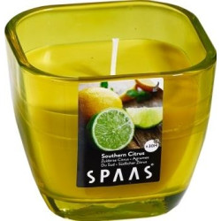 Bougie Verre coloré Agrumes du Sud – Ambiance Fraîche | SPAAS