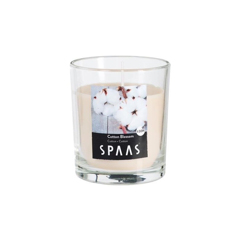 Bougie Verre transparent parfumée fleurs de coton