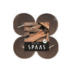 Bougie chauffe-plats Maxi bois exotique 4 pièces – Chaleur douce | SPAAS