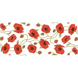 Toile cirée sur support non-tissé Coquelicot 140 cm au mètre HOBBYTEX